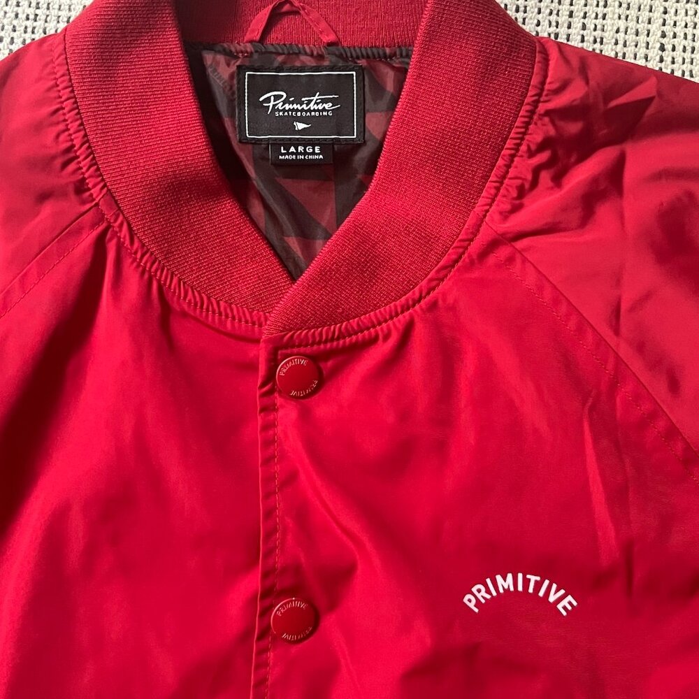 Primitive Skateboard Varsity Red Mens Coaches Jacket